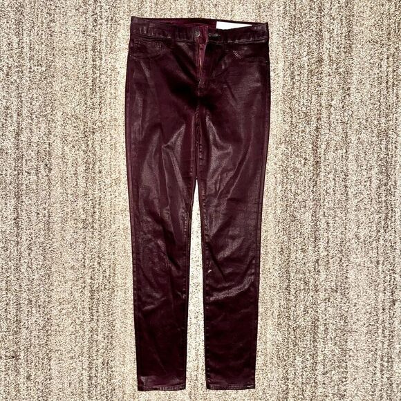 Treasure and Bond Women's Burgundy Coated High Rise Bootcut Jeans Size 28 - Picture 5 of 9